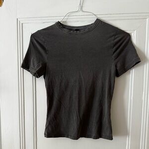 Skims Cotton Jersey T-Shirt in Smoke
